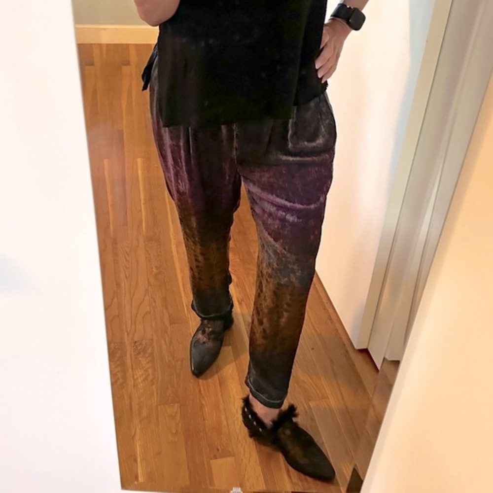Johnny Was Ombre Cheetah Velvet Cuffed Pants - Picture 6 of 10